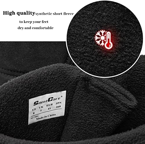 SILENTCARE Men's Winter Waterproof Snow Boots Warm Slip On Mid-Calf Zipper Booties Lightweight Outdoor Athletic