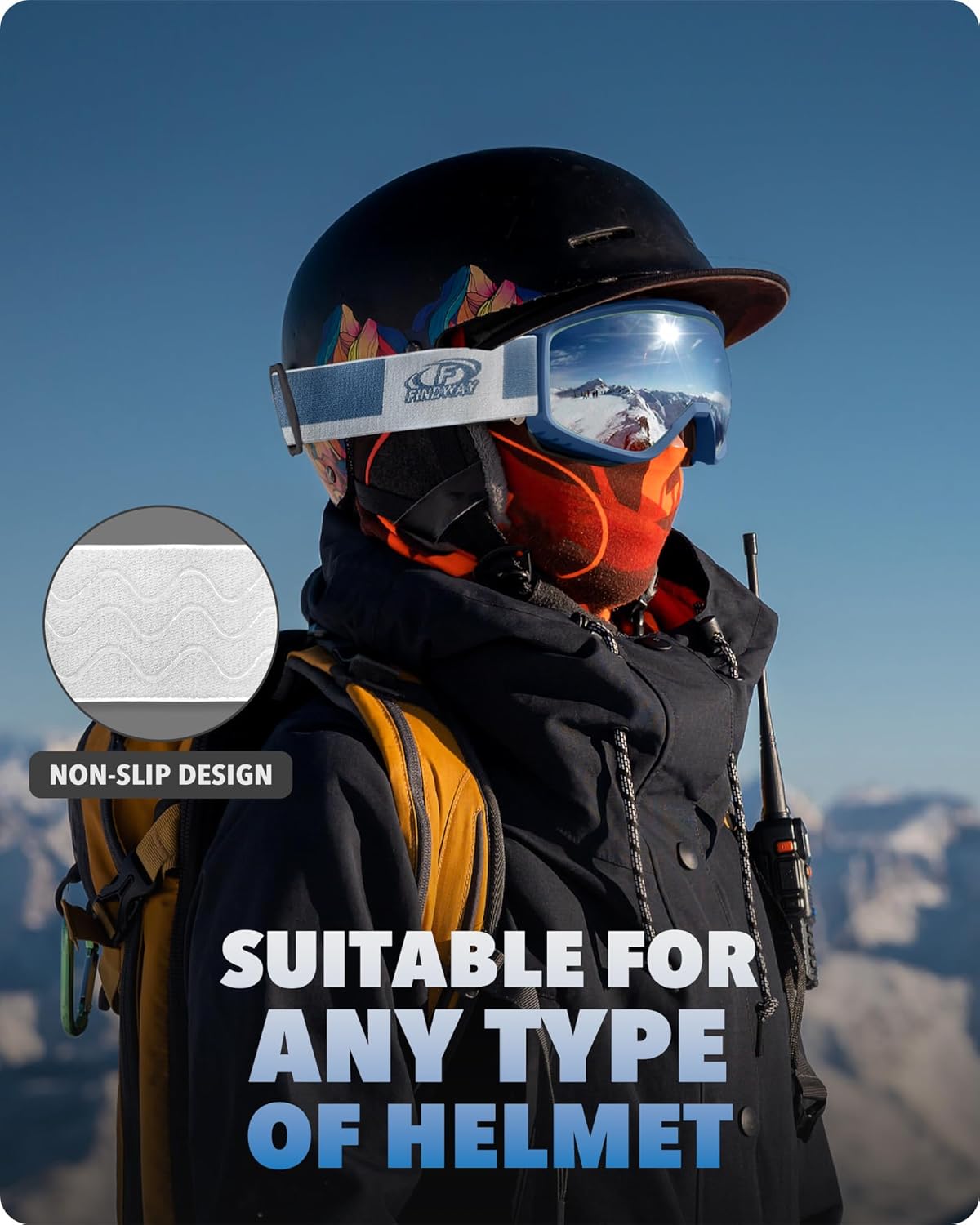 Findway Ski Goggles For Women Men Youth Teen, Snowboarding Goggles Over Glasses Compatible Helmet, Anti-fog UV Protection, Anti-glare Skiing Goggles, For Skiing Snowboarding