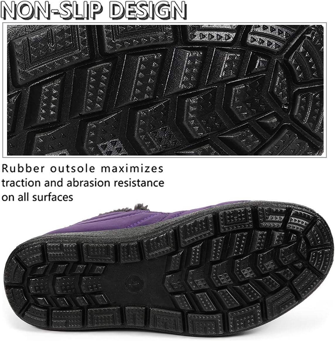 Gaatpot Women Winter Warm Snow Boots Ladies Slip On Water-resistant Outdoor Fur Lined Ankle Booties Shoes Size 3-9