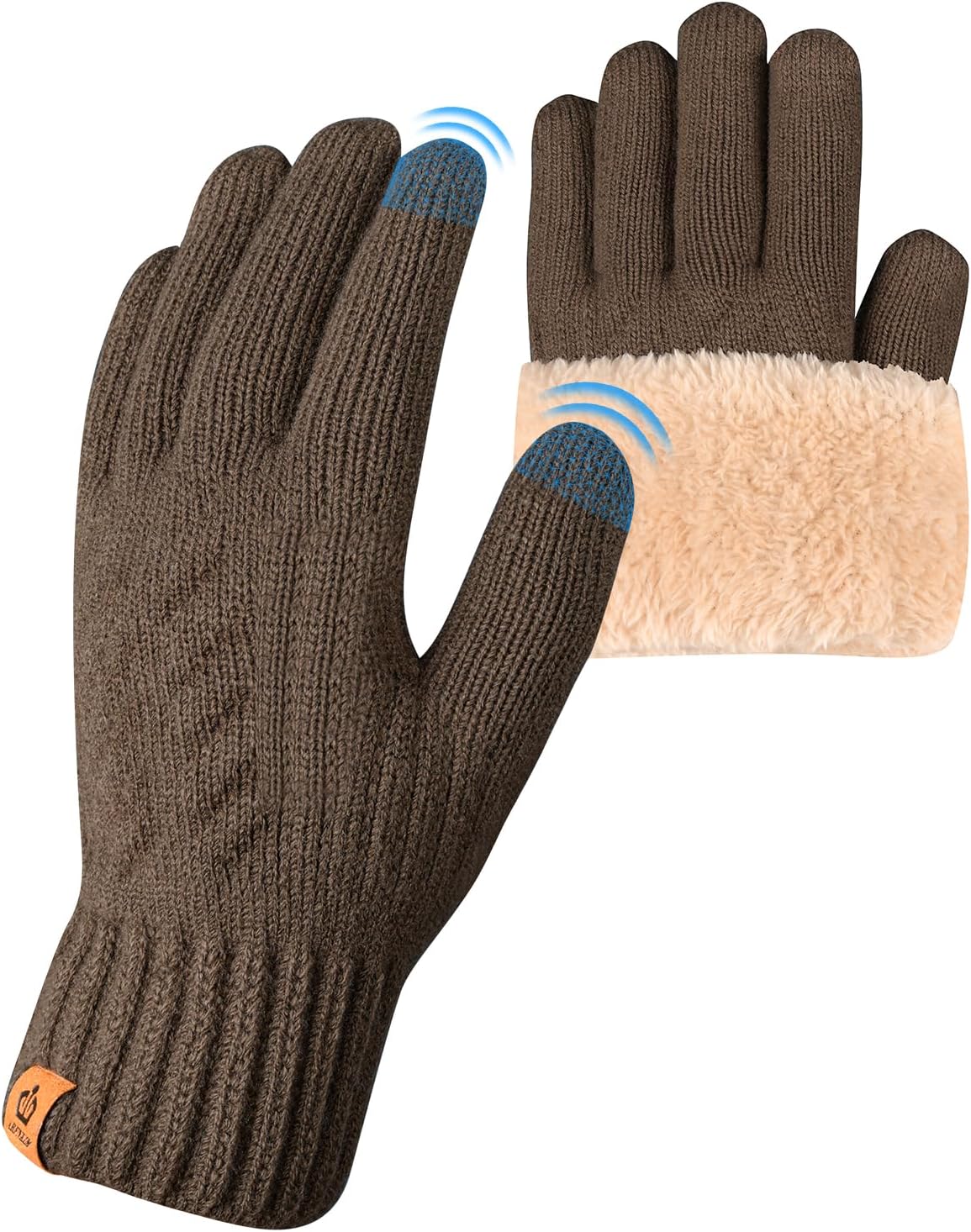 ARFNKIM Thermal Winter Gloves-Fleece Lining Touch Screen Knit Stretchy Warm Gloves for Running Cycling Riding- Men Women