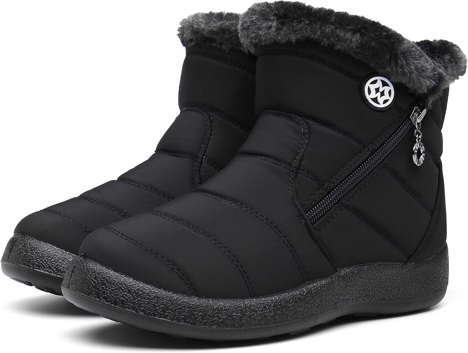 Gaatpot Women Winter Warm Snow Boots Ladies Slip On Water-resistant Outdoor Fur Lined Ankle Booties Shoes Size 3-9