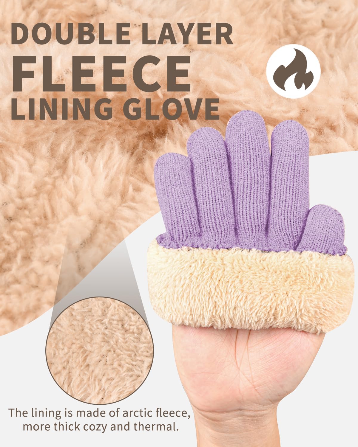 ARFNKIM Thermal Winter Gloves-Fleece Lining Touch Screen Knit Stretchy Warm Gloves for Running Cycling Riding- Men Women