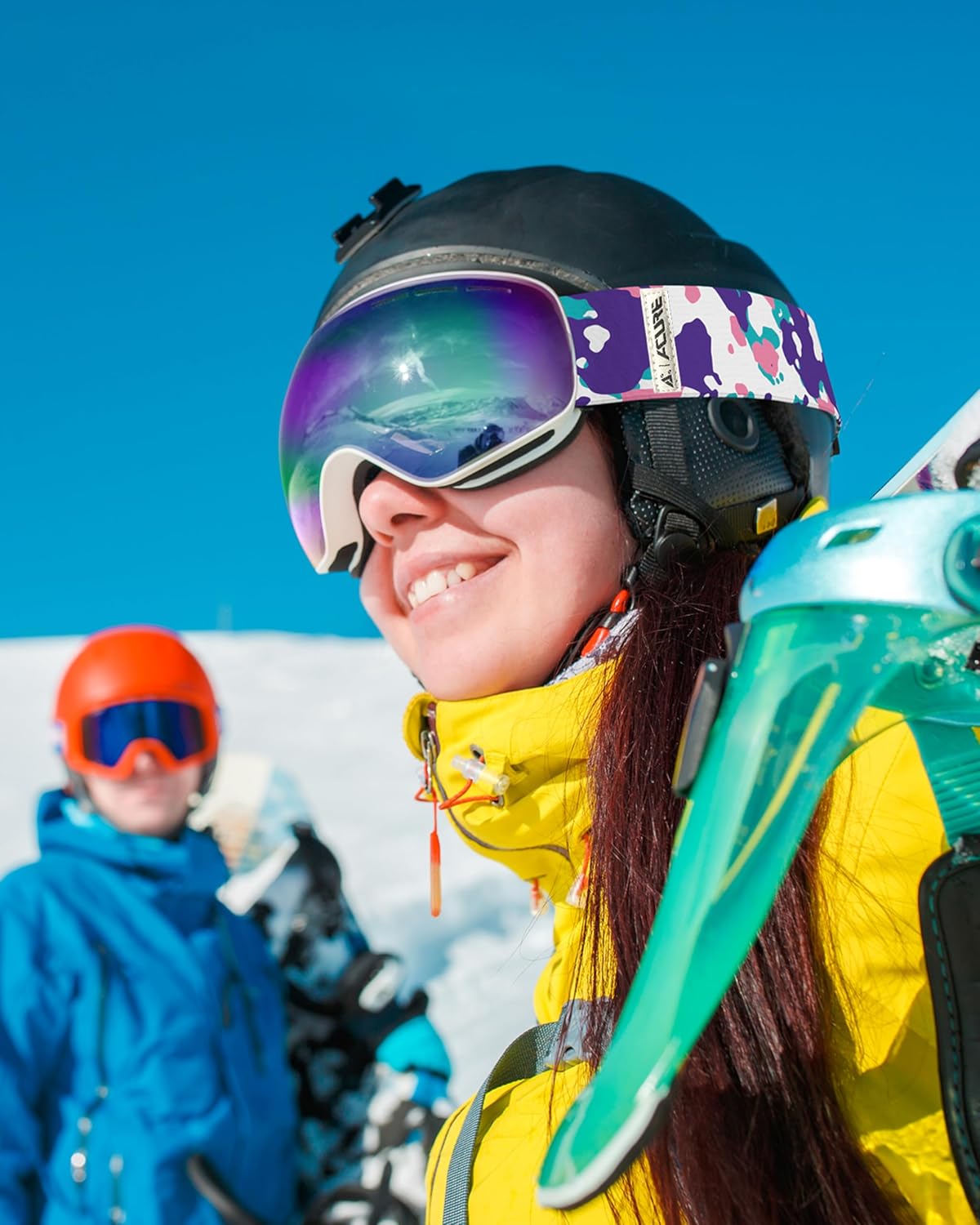 ACURE Ski Goggles, OTG Frameless Snow Snowboard Goggles of Dual Lens with Anti Fog & UV400 Protection for Men, Women, Youth