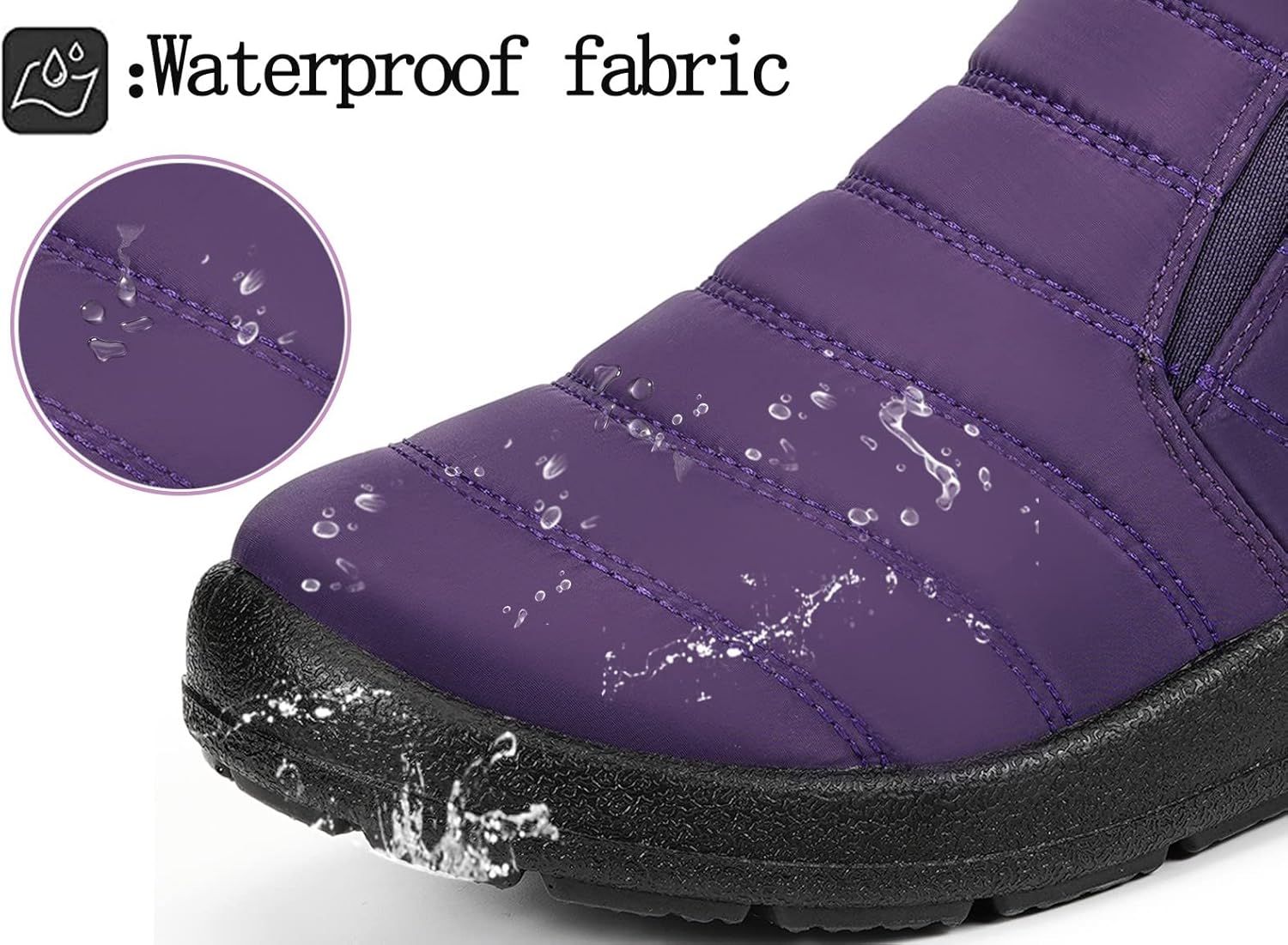 Gaatpot Women Winter Warm Snow Boots Ladies Slip On Water-resistant Outdoor Fur Lined Ankle Booties Shoes Size 3-9