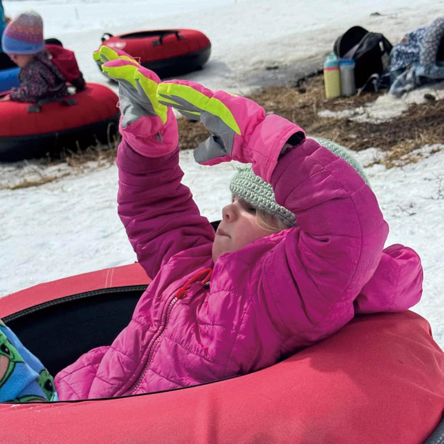 Triwonder Waterproof Mittens for 3-12 Years Old Kids Outdoor Warm Gloves Snow Mitts Winter Ski Gloves