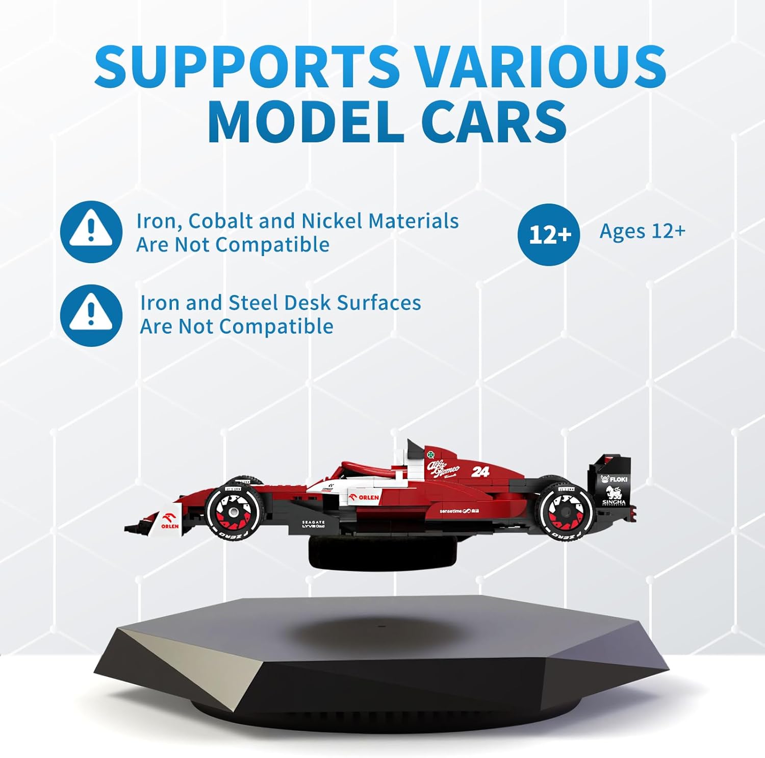 Levitating Display Stand, Magnetic Levitation for Collectibles and Model Cars, Floating Display for Toys and Figures, Hovering Platform, Maglev Rotating Levitator and Holder