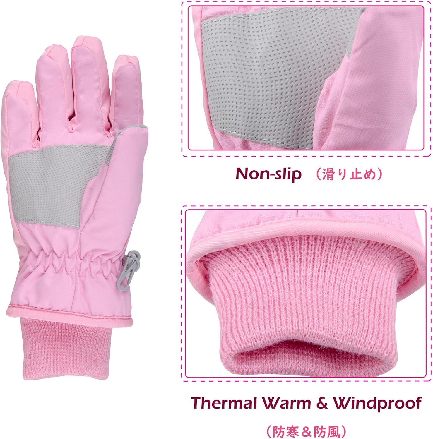 TRIWONDER Ski Gloves Kids Cold Weather Winter Warm Gloves Windproof Thermal Fleece Outdoor Snowboard Snow Gloves Mittens for Boys Girls Children