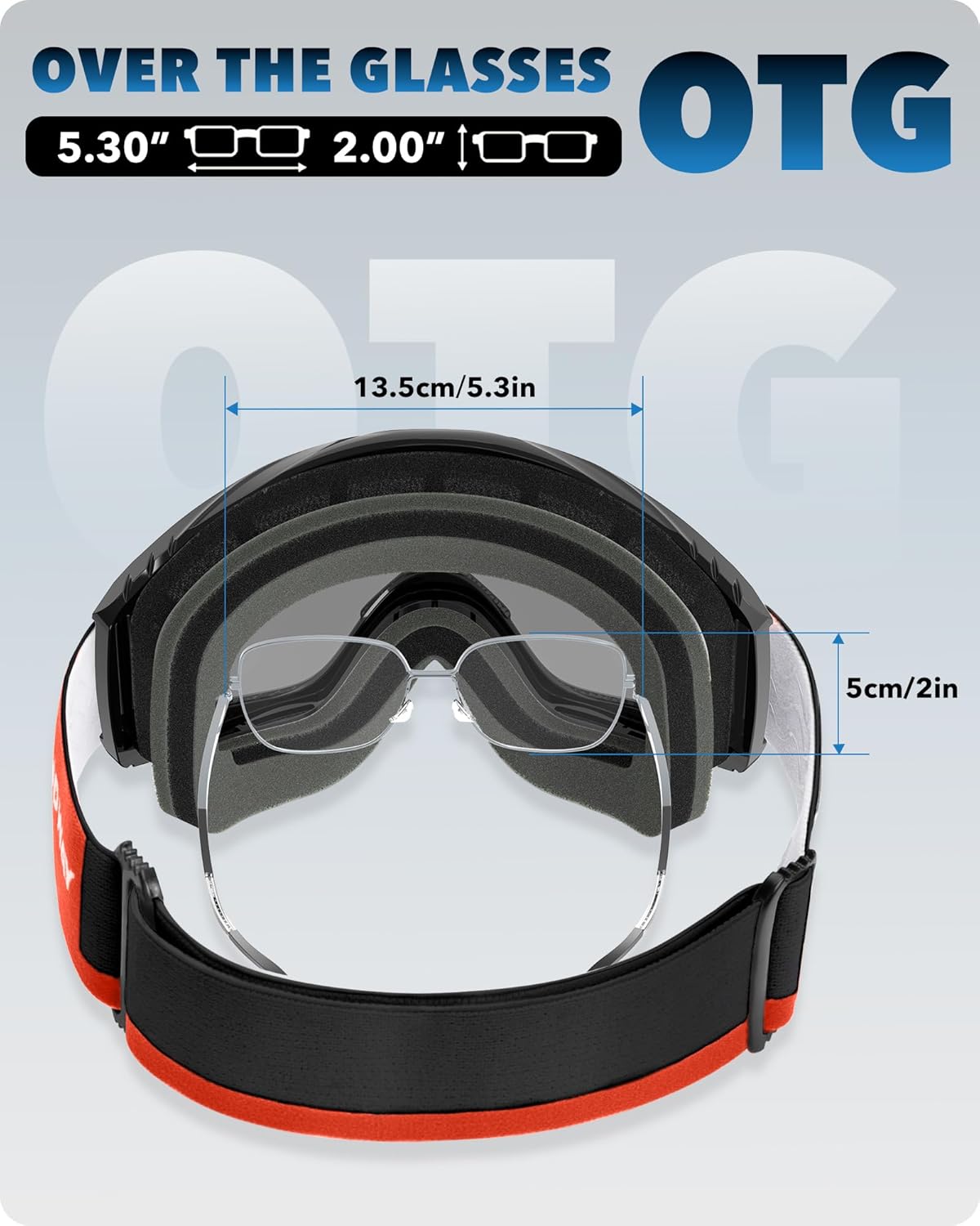 Findway Ski Goggles For Women Men Youth Teen, Snowboarding Goggles Over Glasses Compatible Helmet, Anti-fog UV Protection, Anti-glare Skiing Goggles, For Skiing Snowboarding