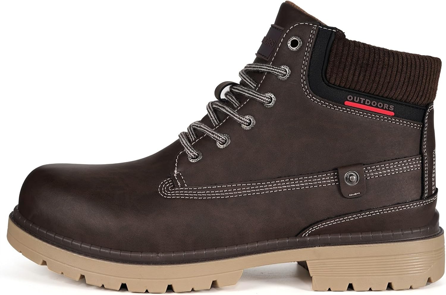 Snow Boots Womens Mens Winter Flat Ankle Boots Warm Fur Lined Fashion Combat Leather Shoes Casual Work Walking Hiking Lace Up Outdoor Trainer Urban