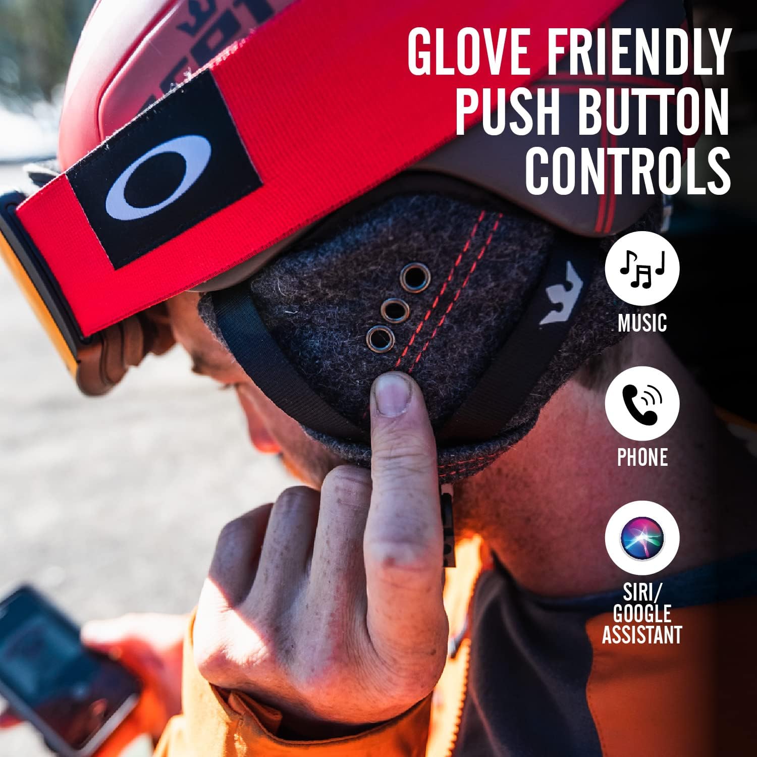 Outdoor Tech - Chips 3.0 - True Wireless Bluetooth Helmet Speakers for Skiing, Snowboarding Mountain Biking, and Climbing