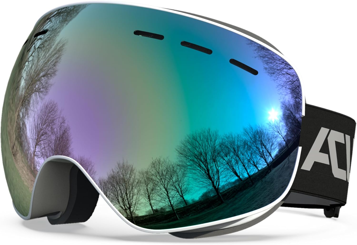 ACURE Ski Goggles, OTG Frameless Snow Snowboard Goggles of Dual Lens with Anti Fog & UV400 Protection for Men, Women, Youth