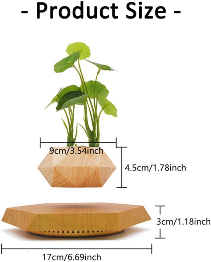 Levitating Plant Pot Hexagon Floating Air Bonsai Pot Suspension Flowerpot Planter for Office Home Decoration