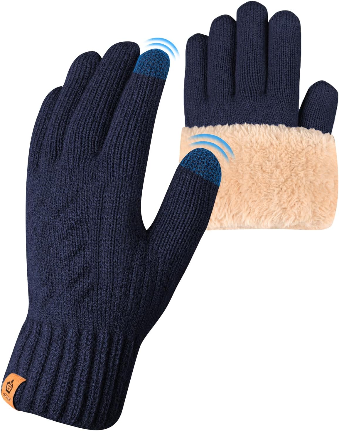 ARFNKIM Thermal Winter Gloves-Fleece Lining Touch Screen Knit Stretchy Warm Gloves for Running Cycling Riding- Men Women