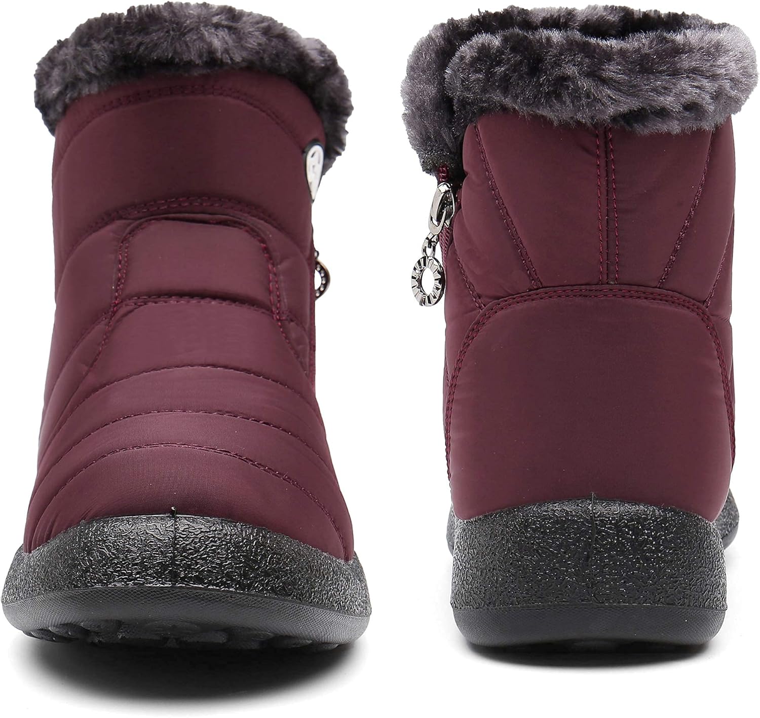 Gaatpot Women Winter Warm Snow Boots Ladies Slip On Water-resistant Outdoor Fur Lined Ankle Booties Shoes Size 3-9