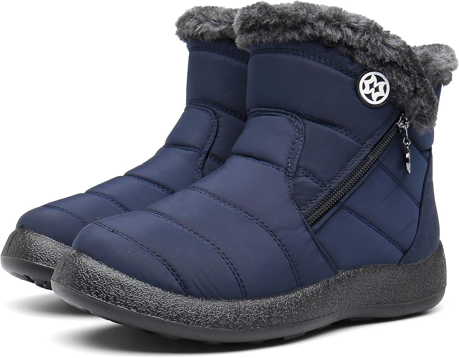 Gaatpot Women Winter Warm Snow Boots Ladies Slip On Water-resistant Outdoor Fur Lined Ankle Booties Shoes Size 3-9