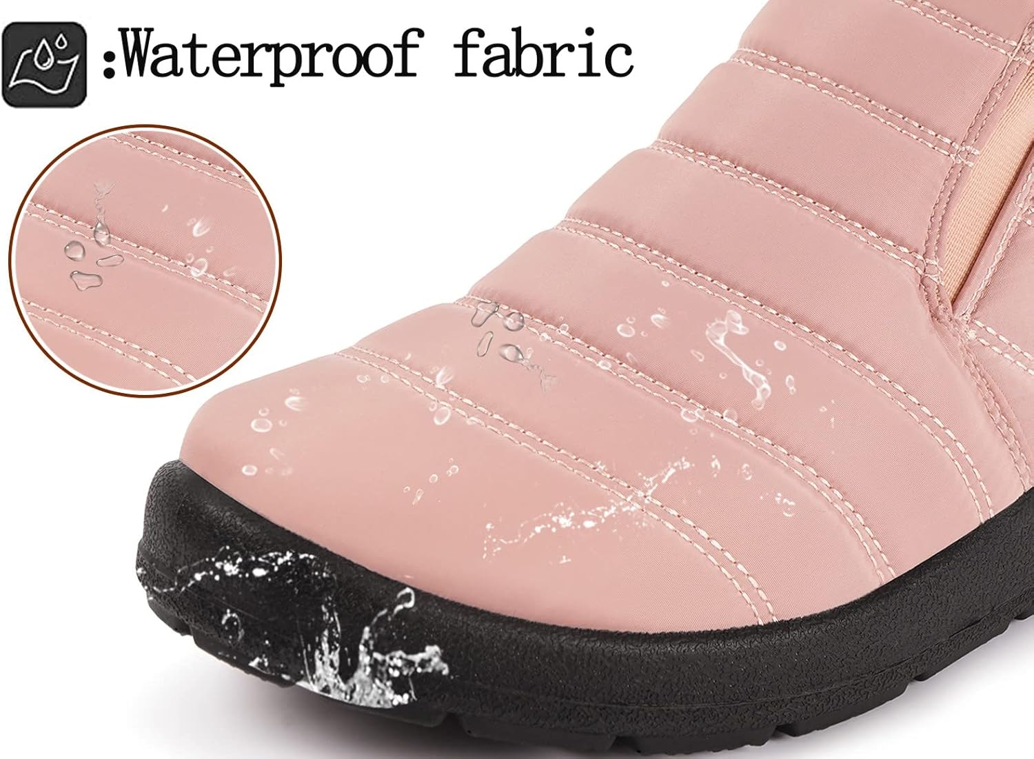 Gaatpot Women Winter Warm Snow Boots Ladies Slip On Water-resistant Outdoor Fur Lined Ankle Booties Shoes Size 3-9