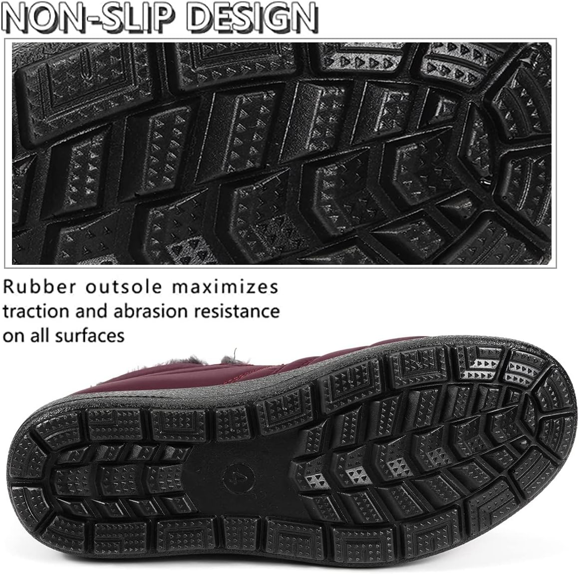 Gaatpot Women Winter Warm Snow Boots Ladies Slip On Water-resistant Outdoor Fur Lined Ankle Booties Shoes Size 3-9