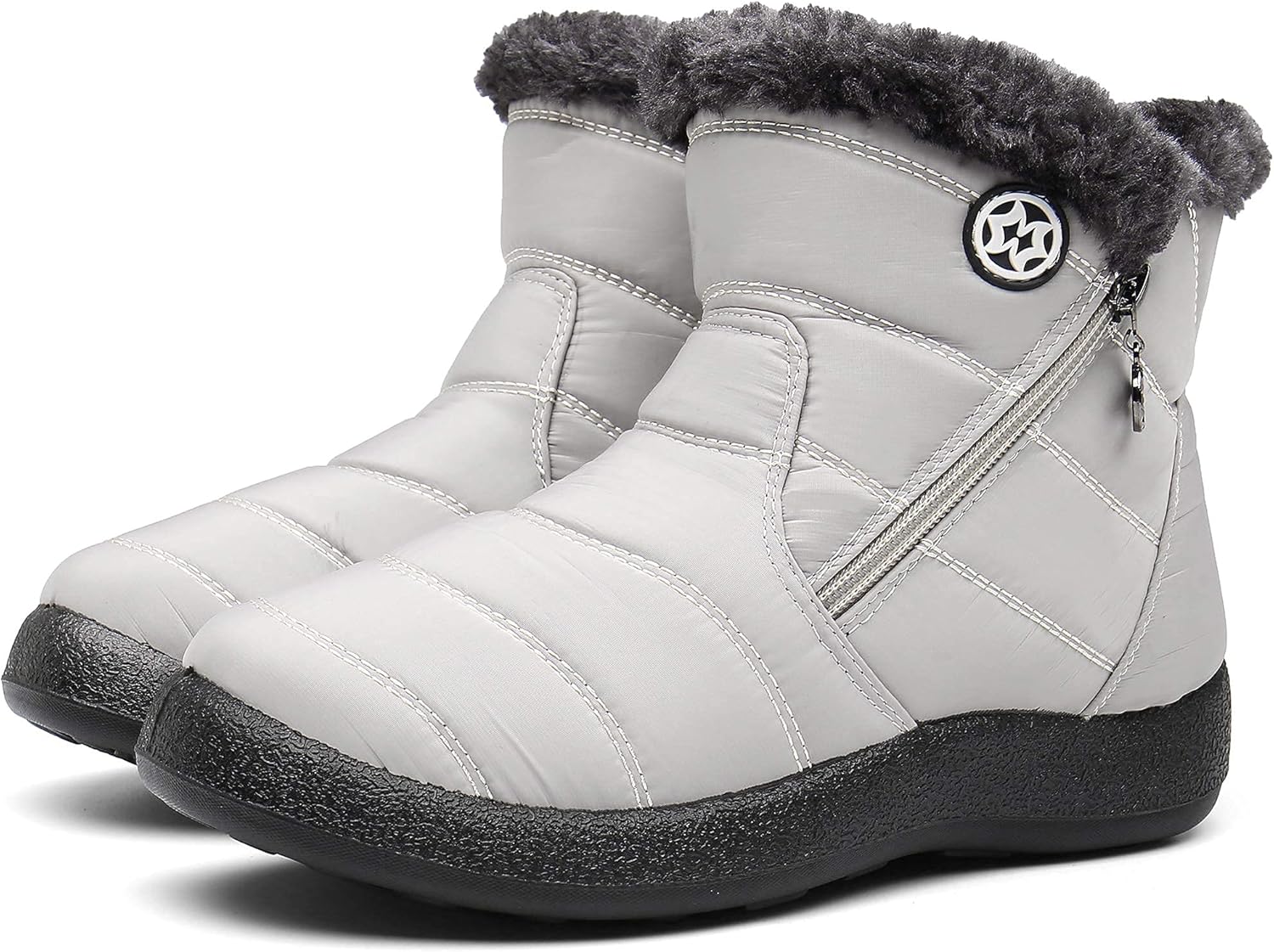 Gaatpot Women Winter Warm Snow Boots Ladies Slip On Water-resistant Outdoor Fur Lined Ankle Booties Shoes Size 3-9