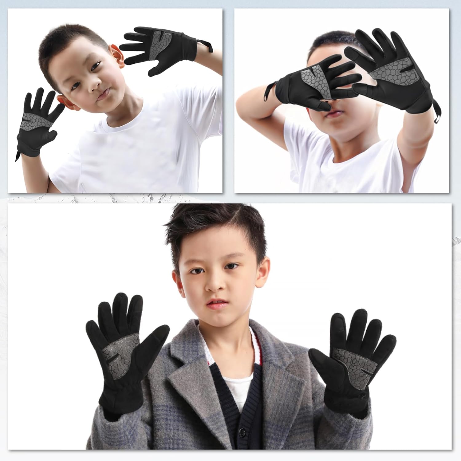 Triwonder Waterproof Mittens for 3-12 Years Old Kids Outdoor Warm Gloves Snow Mitts Winter Ski Gloves