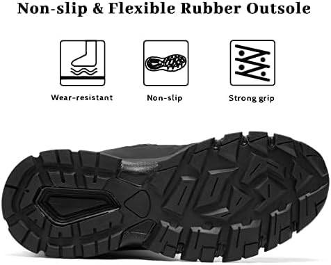 SILENTCARE Men's Winter Waterproof Snow Boots Warm Slip On Mid-Calf Zipper Booties Lightweight Outdoor Athletic