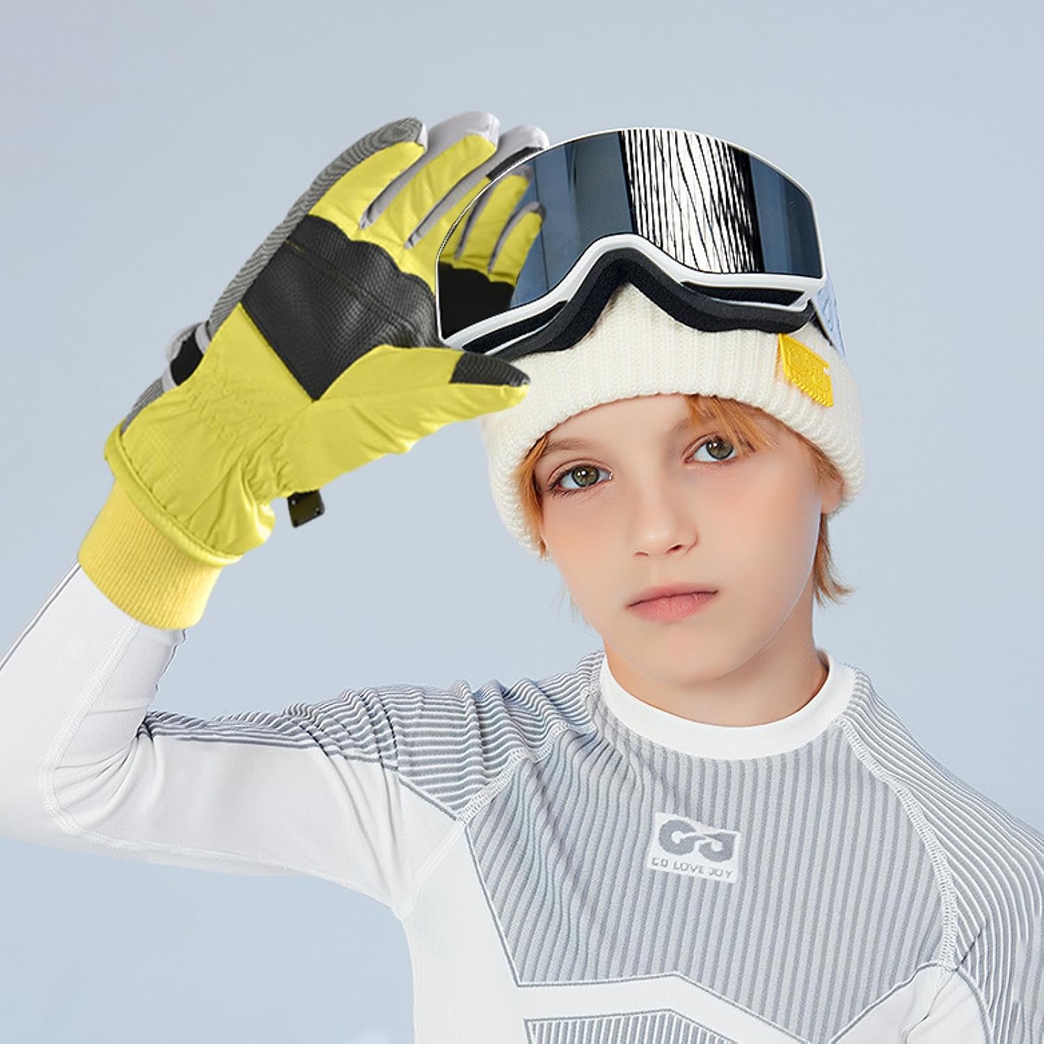 TRIWONDER Ski Gloves Kids Cold Weather Winter Warm Gloves Windproof Thermal Fleece Outdoor Snowboard Snow Gloves Mittens for Boys Girls Children