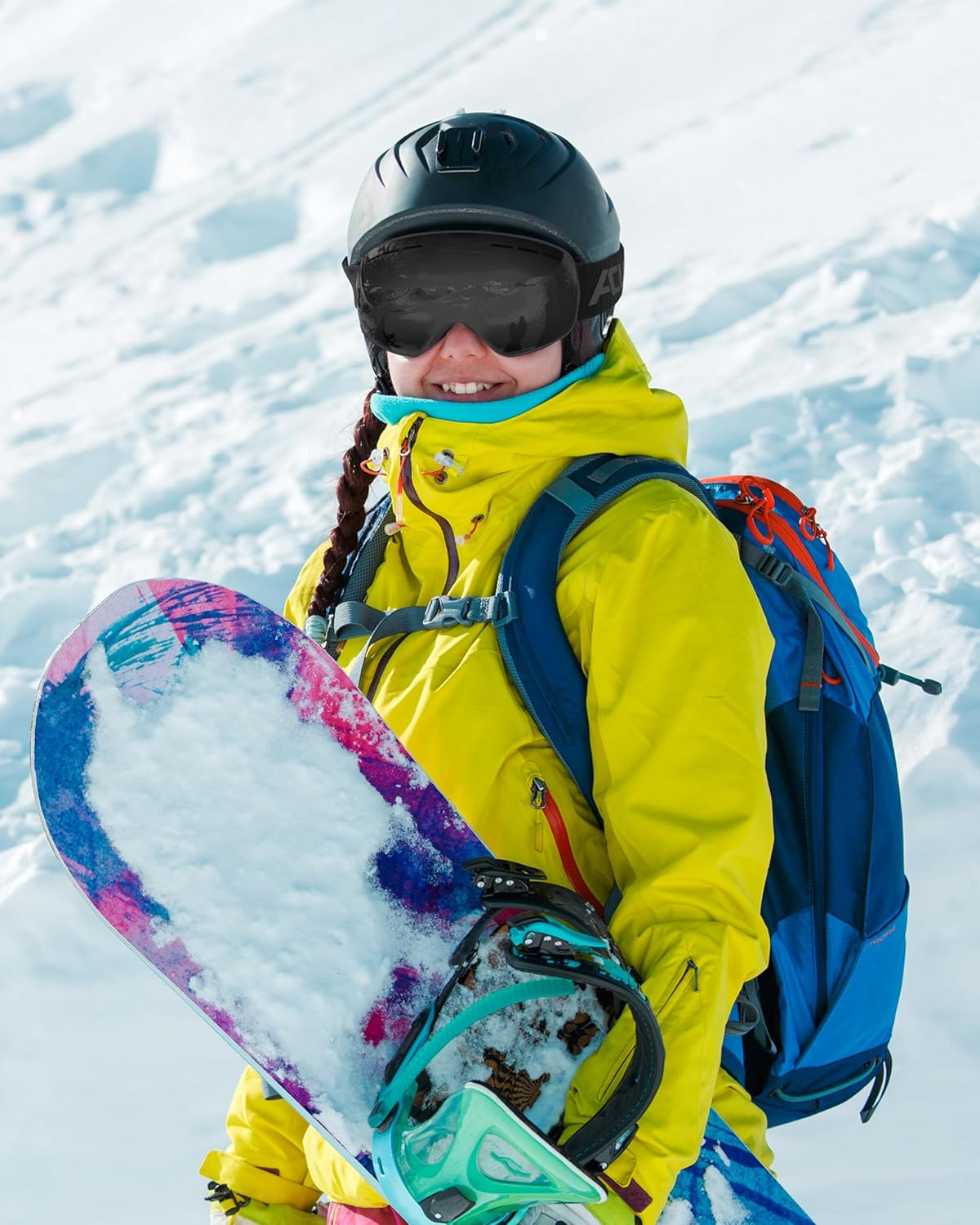 ACURE Ski Goggles, OTG Frameless Snow Snowboard Goggles of Dual Lens with Anti Fog & UV400 Protection for Men, Women, Youth