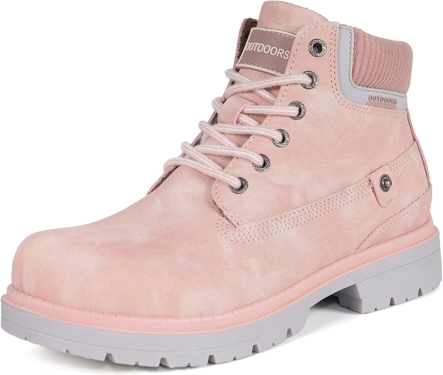 Snow Boots Womens Mens Winter Flat Ankle Boots Warm Fur Lined Fashion Combat Leather Shoes Casual Work Walking Hiking Lace Up Outdoor Trainer Urban