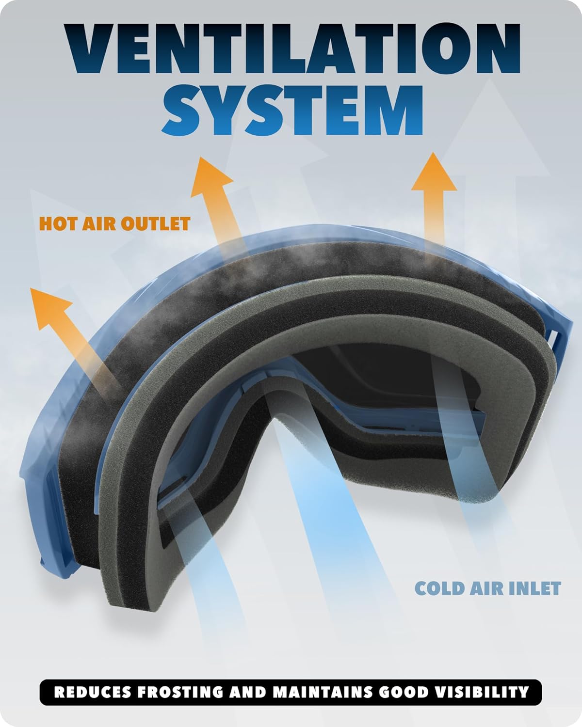 Findway Ski Goggles For Women Men Youth Teen, Snowboarding Goggles Over Glasses Compatible Helmet, Anti-fog UV Protection, Anti-glare Skiing Goggles, For Skiing Snowboarding