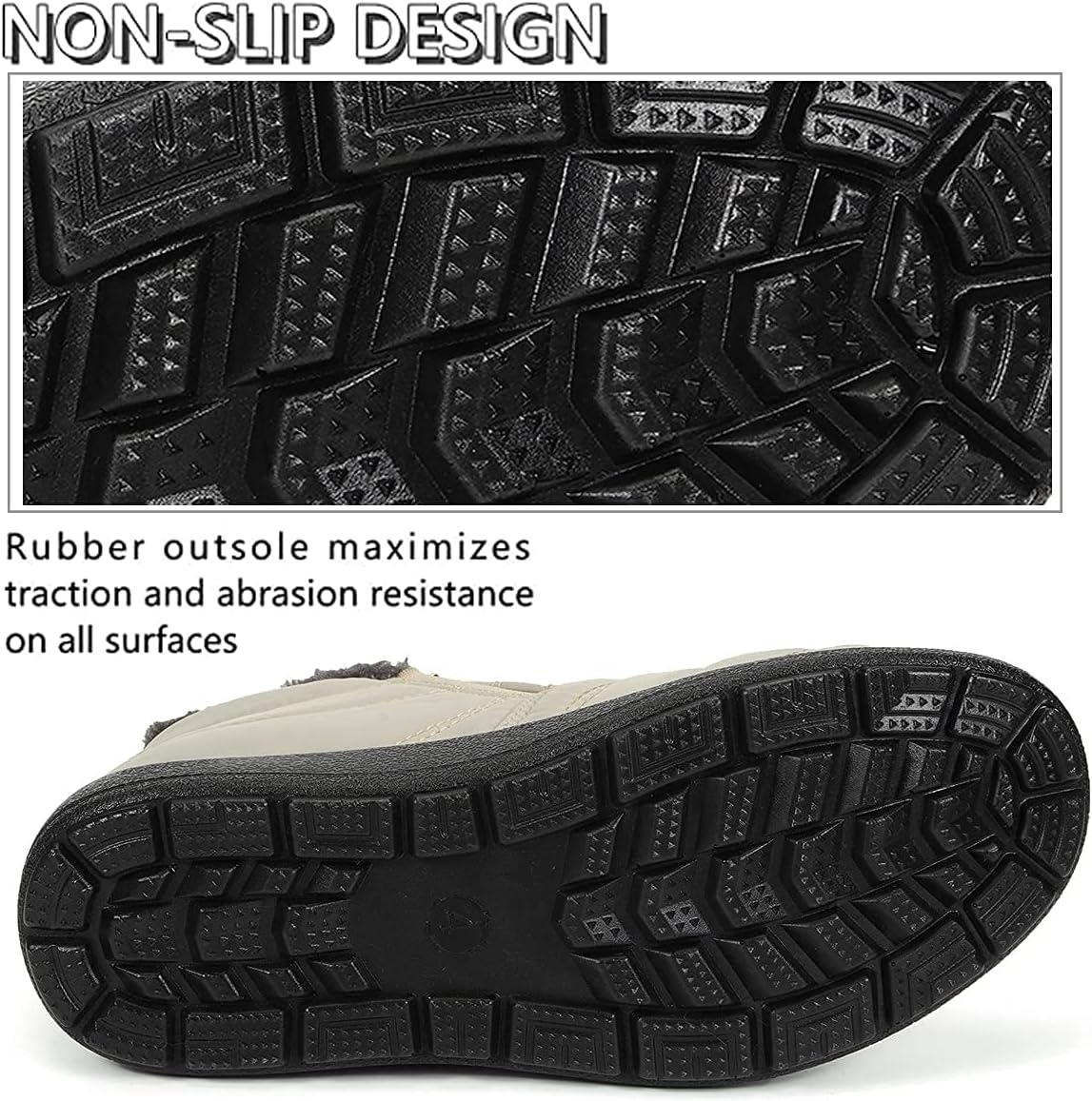 Gaatpot Women Winter Warm Snow Boots Ladies Slip On Water-resistant Outdoor Fur Lined Ankle Booties Shoes Size 3-9