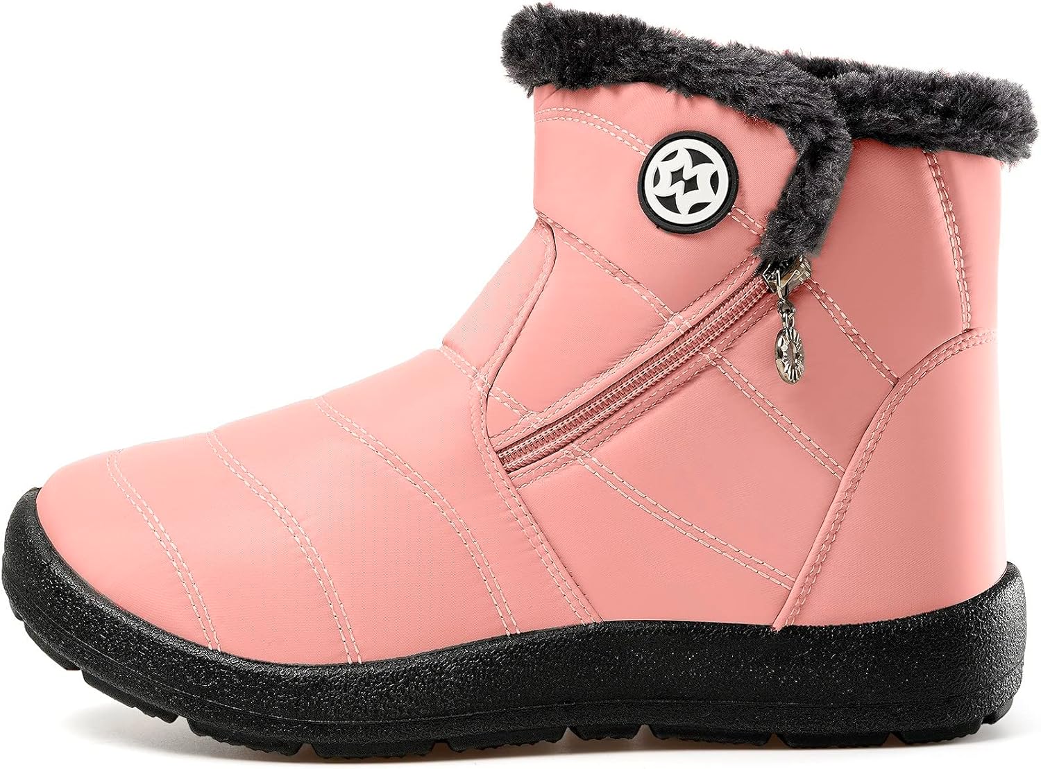 Hsyooes Winter Boots Women's Waterproof Winter Shoes Warm Ankle Boots Winter Snow Depth Lined Short Shaft Boots Non-Slip Slip-On Boots Flat