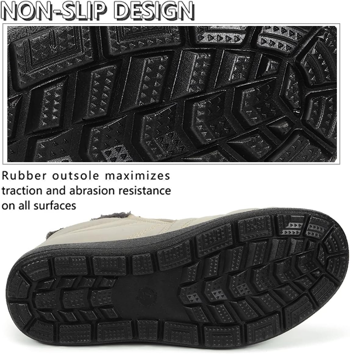 Gaatpot Women Winter Warm Snow Boots Ladies Slip On Water-resistant Outdoor Fur Lined Ankle Booties Shoes Size 3-9