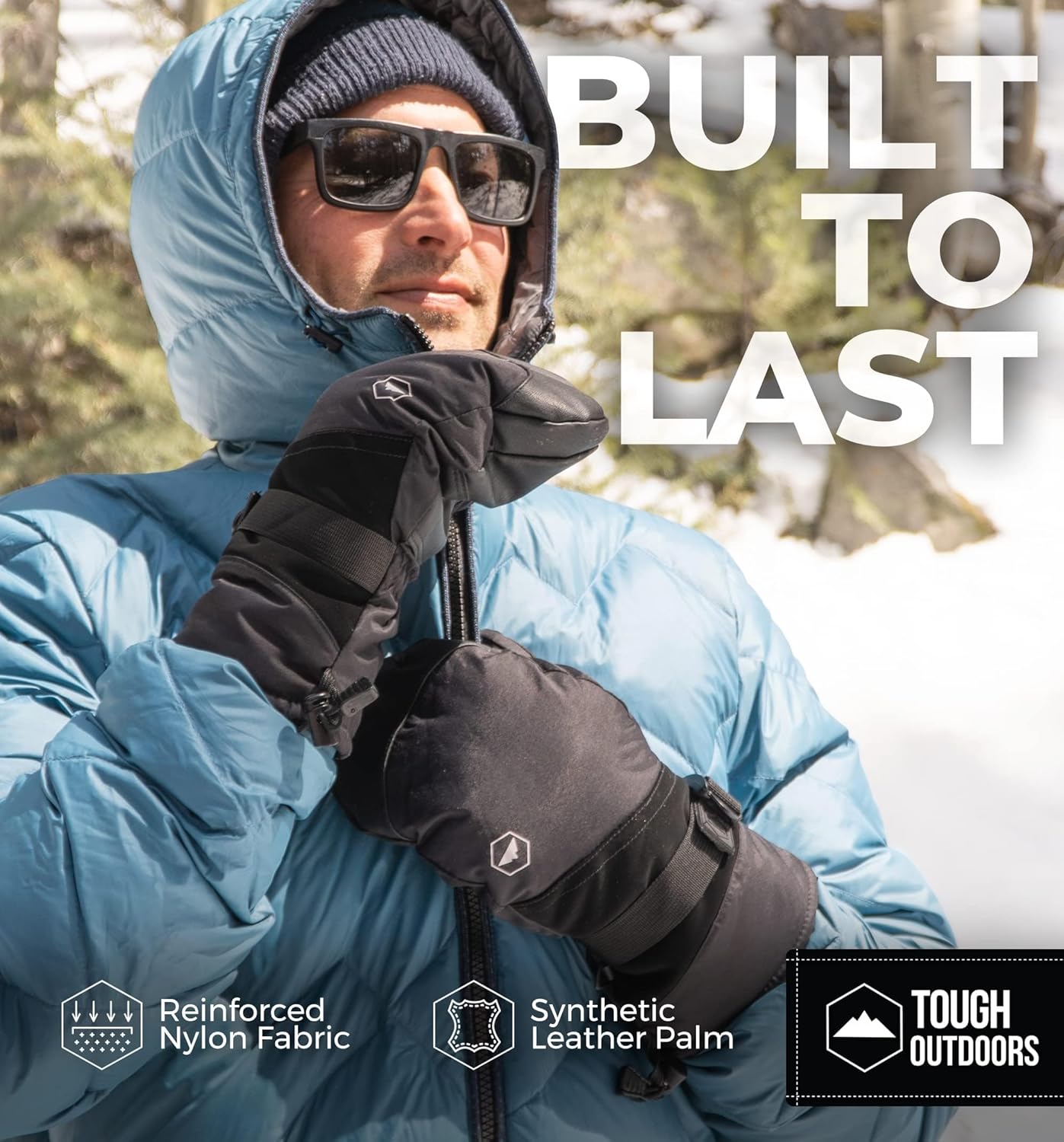 Tough Outdoors Winter Ski Mittens Men & Women - Adult Snow Mitts for Cold Weather - Waterproof Gloves Snowboarding, Skiing