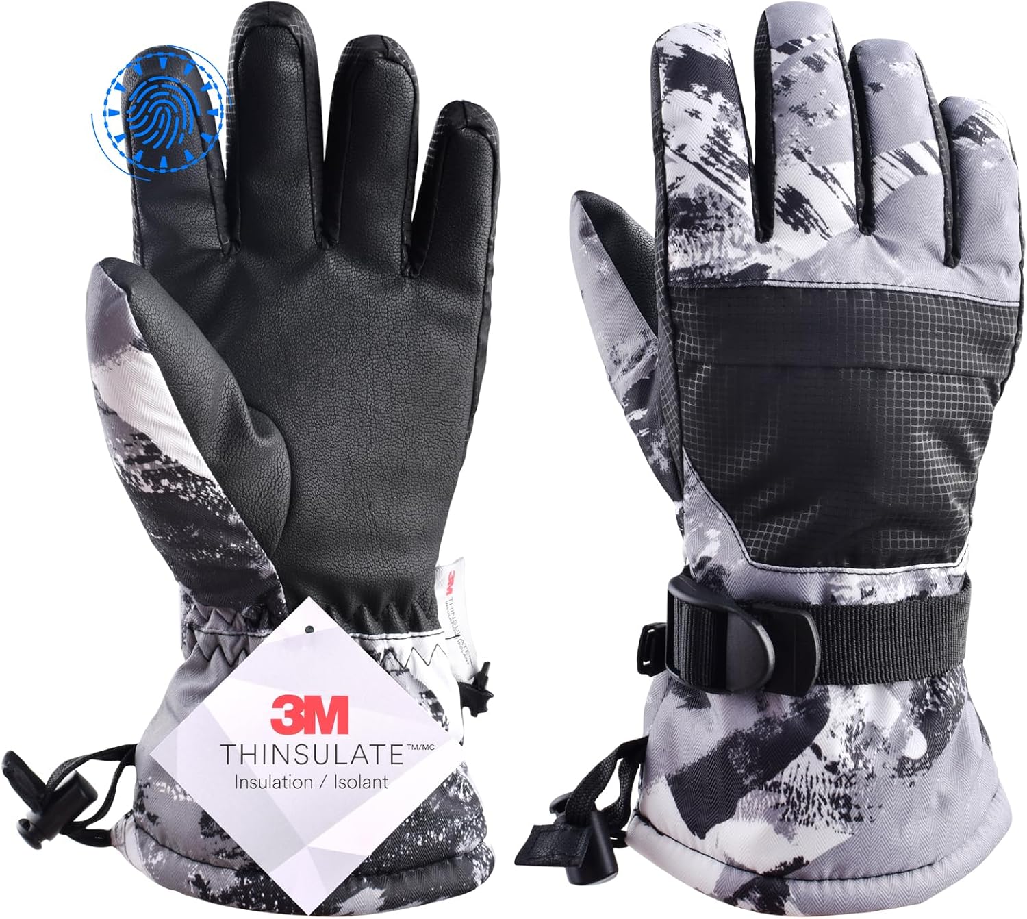 TRIWONDER Ski Gloves Kids Cold Weather Winter Warm Gloves Windproof Thermal Fleece Outdoor Snowboard Snow Gloves Mittens for Boys Girls Children