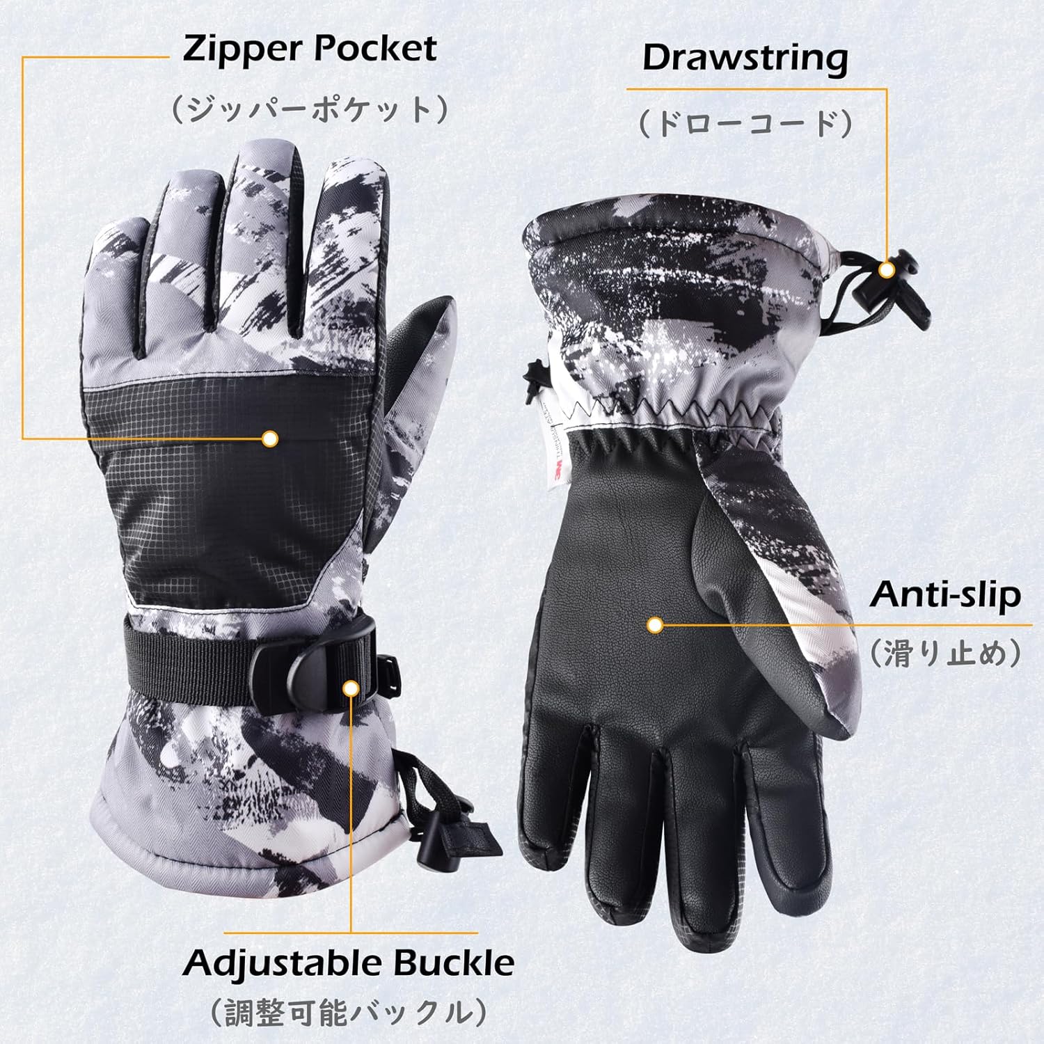 TRIWONDER Ski Gloves Kids Cold Weather Winter Warm Gloves Windproof Thermal Fleece Outdoor Snowboard Snow Gloves Mittens for Boys Girls Children