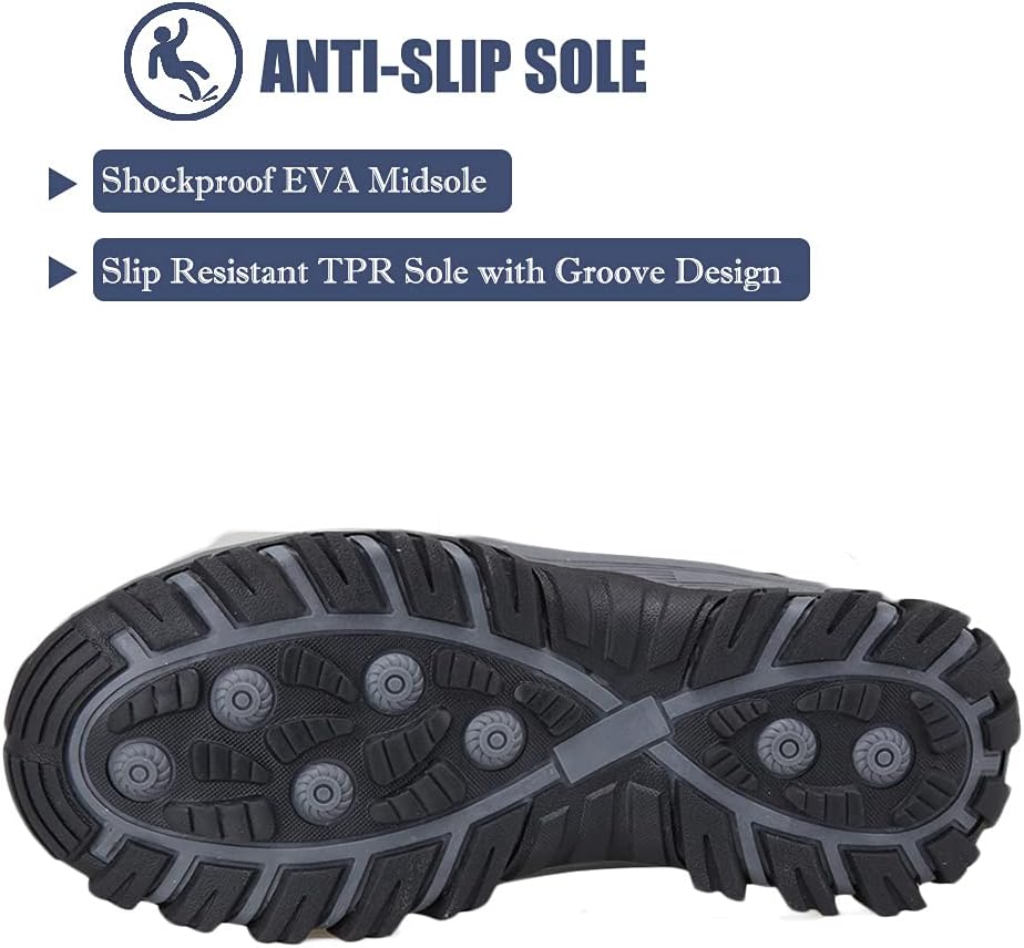 DRECAGE Winter Ankle Snow Boots with Warm Fur Lining Waterproof Women Warm Hiking Booties Anti Slip Shoes