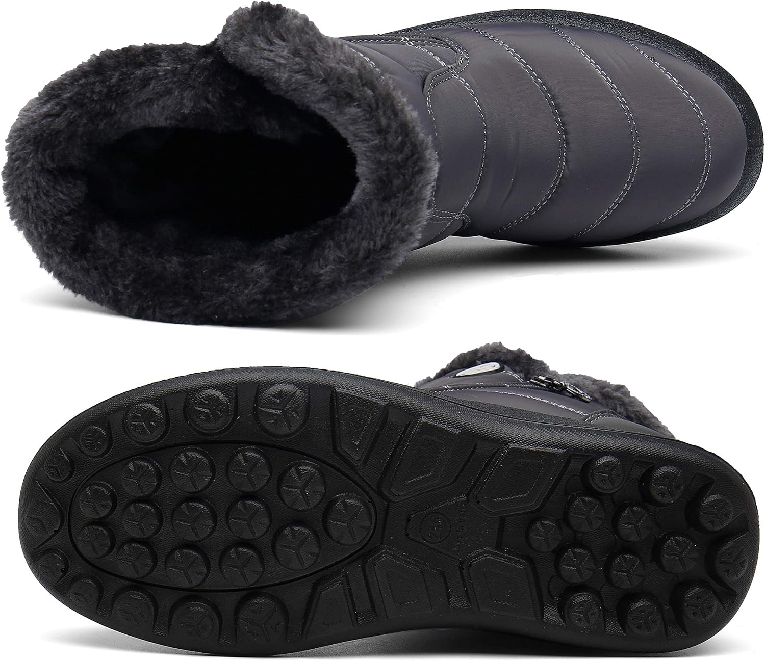 Hsyooes Winter Boots Women's Waterproof Winter Shoes Warm Ankle Boots Winter Snow Depth Lined Short Shaft Boots Non-Slip Slip-On Boots Flat