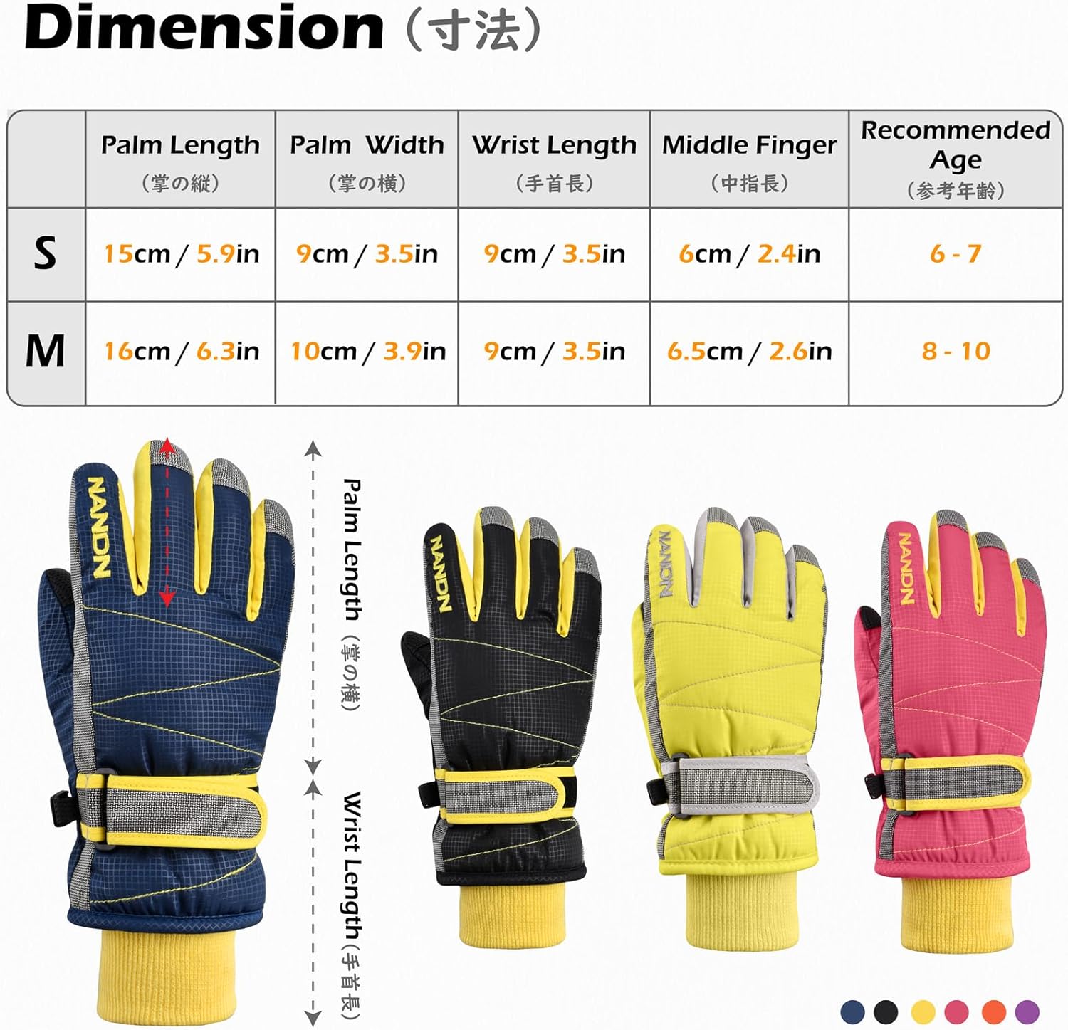TRIWONDER Ski Gloves Kids Cold Weather Winter Warm Gloves Windproof Thermal Fleece Outdoor Snowboard Snow Gloves Mittens for Boys Girls Children