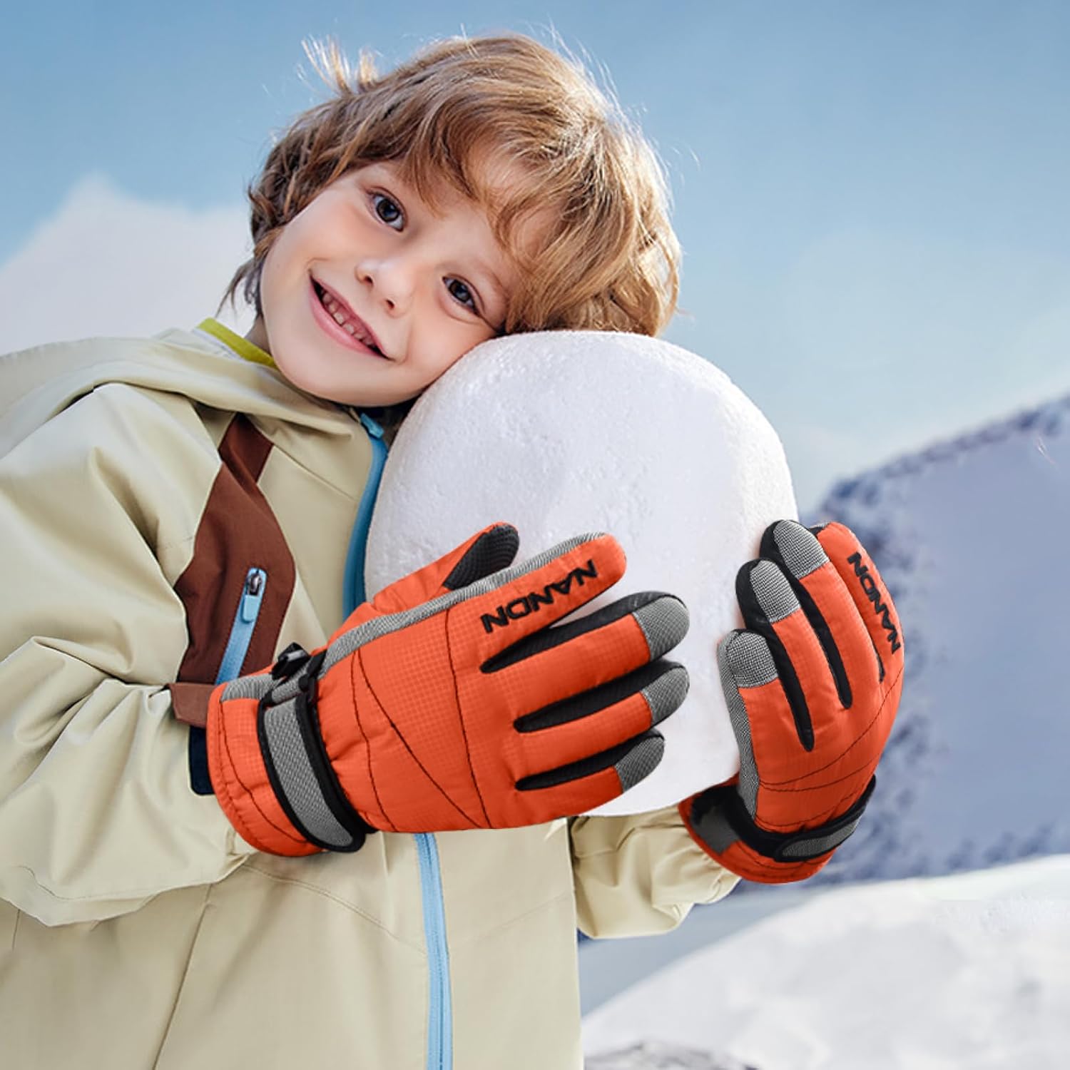 TRIWONDER Ski Gloves Kids Cold Weather Winter Warm Gloves Windproof Thermal Fleece Outdoor Snowboard Snow Gloves Mittens for Boys Girls Children