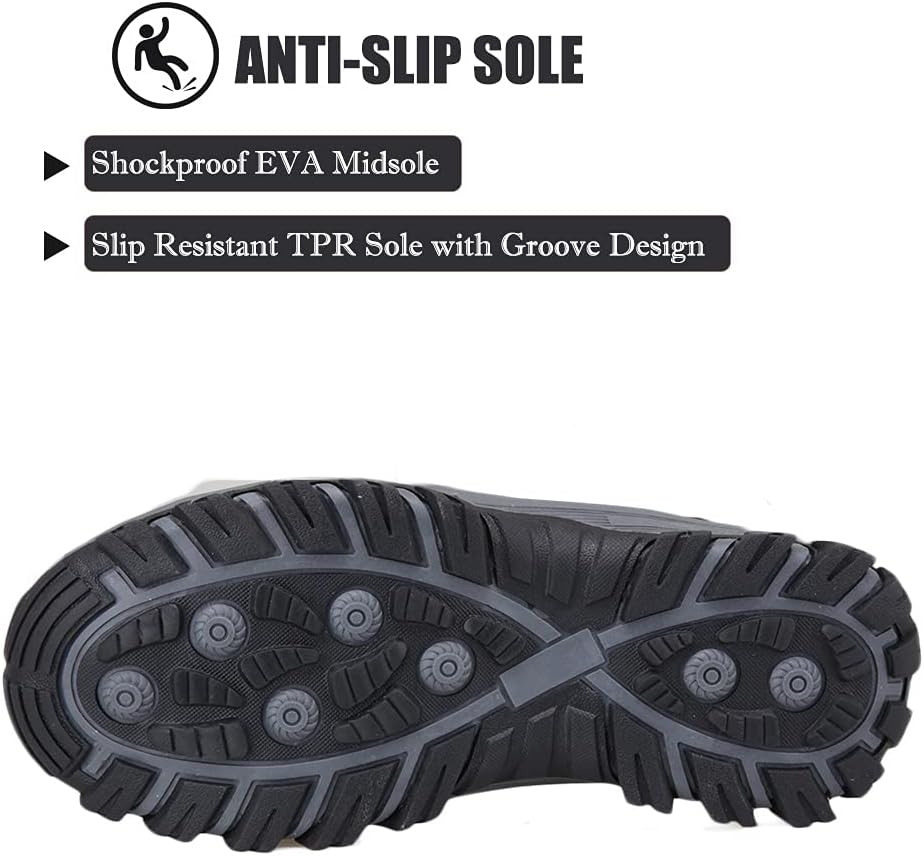 DRECAGE Winter Ankle Snow Boots with Warm Fur Lining Waterproof Women Warm Hiking Booties Anti Slip Shoes