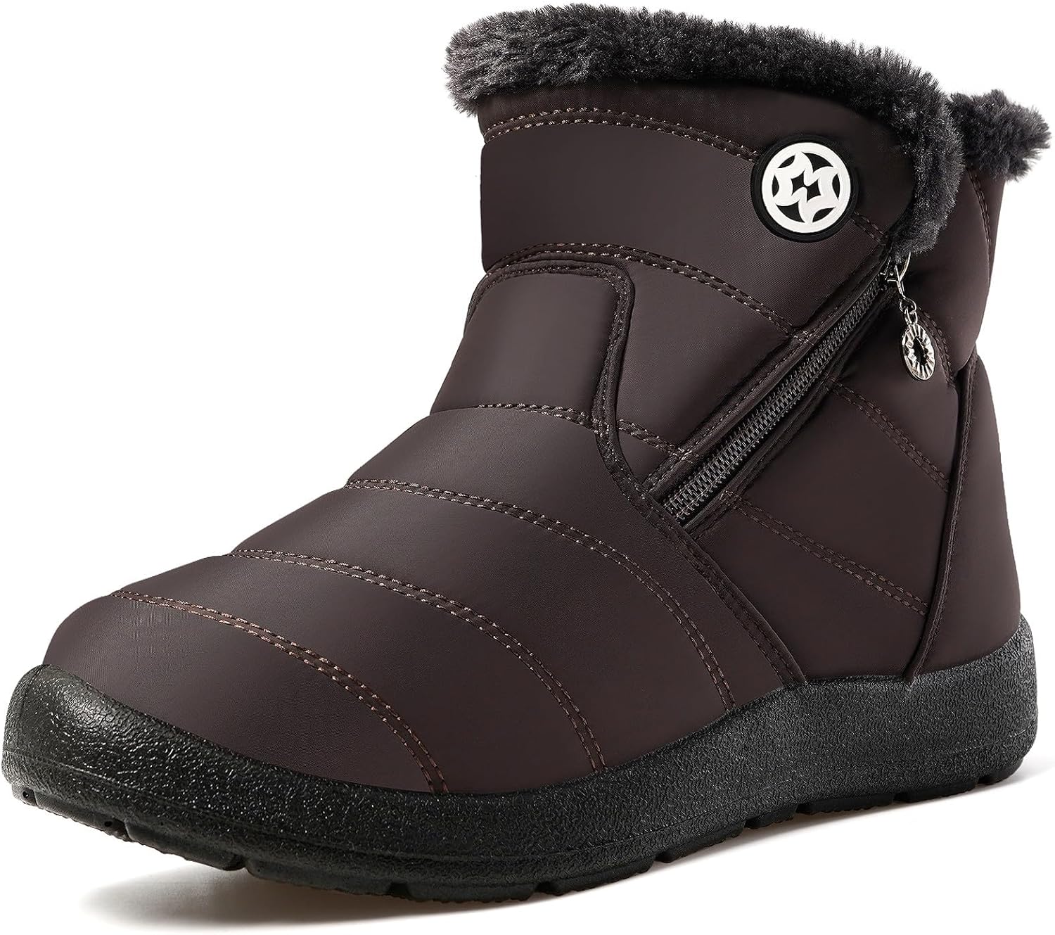 Gaatpot Women Winter Warm Snow Boots Ladies Slip On Water-resistant Outdoor Fur Lined Ankle Booties Shoes Size 3-9