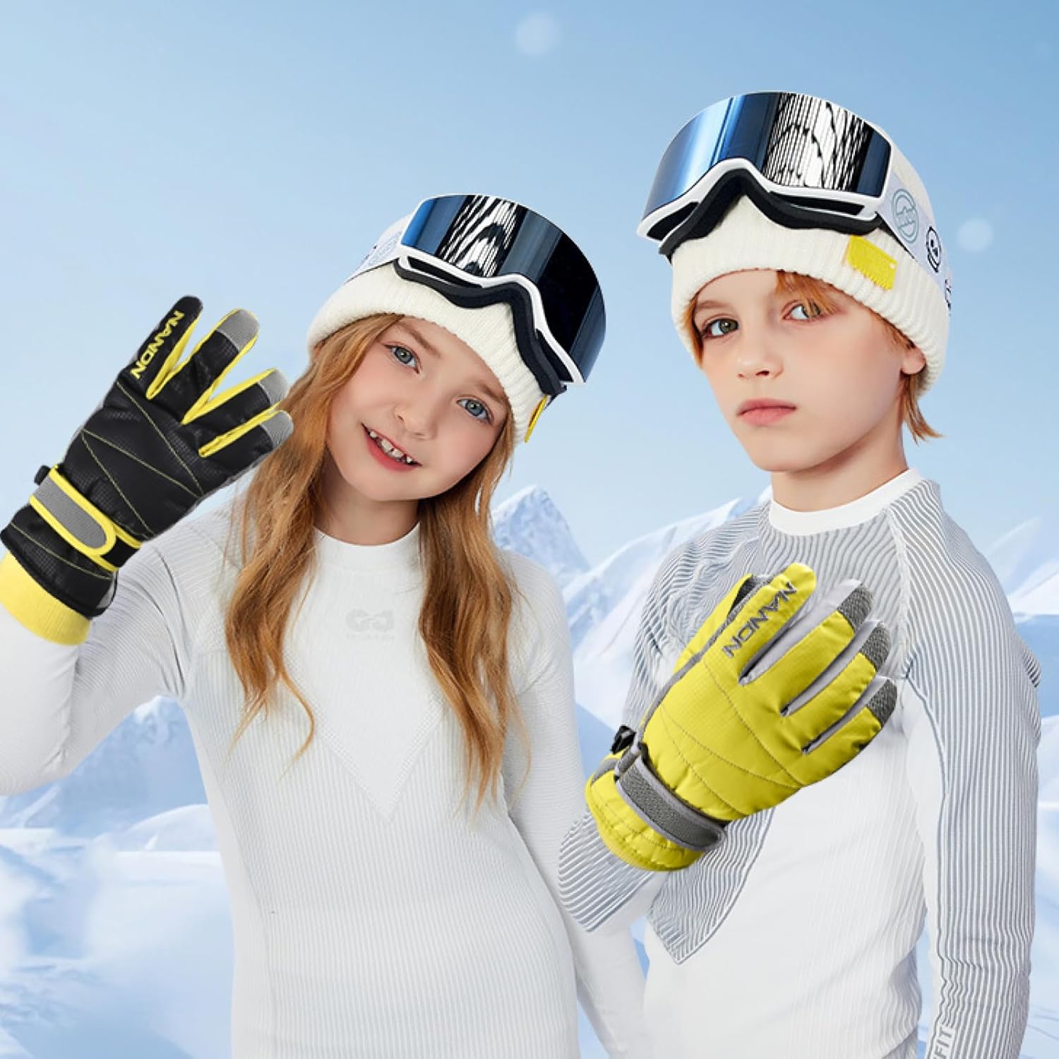 TRIWONDER Ski Gloves Kids Cold Weather Winter Warm Gloves Windproof Thermal Fleece Outdoor Snowboard Snow Gloves Mittens for Boys Girls Children