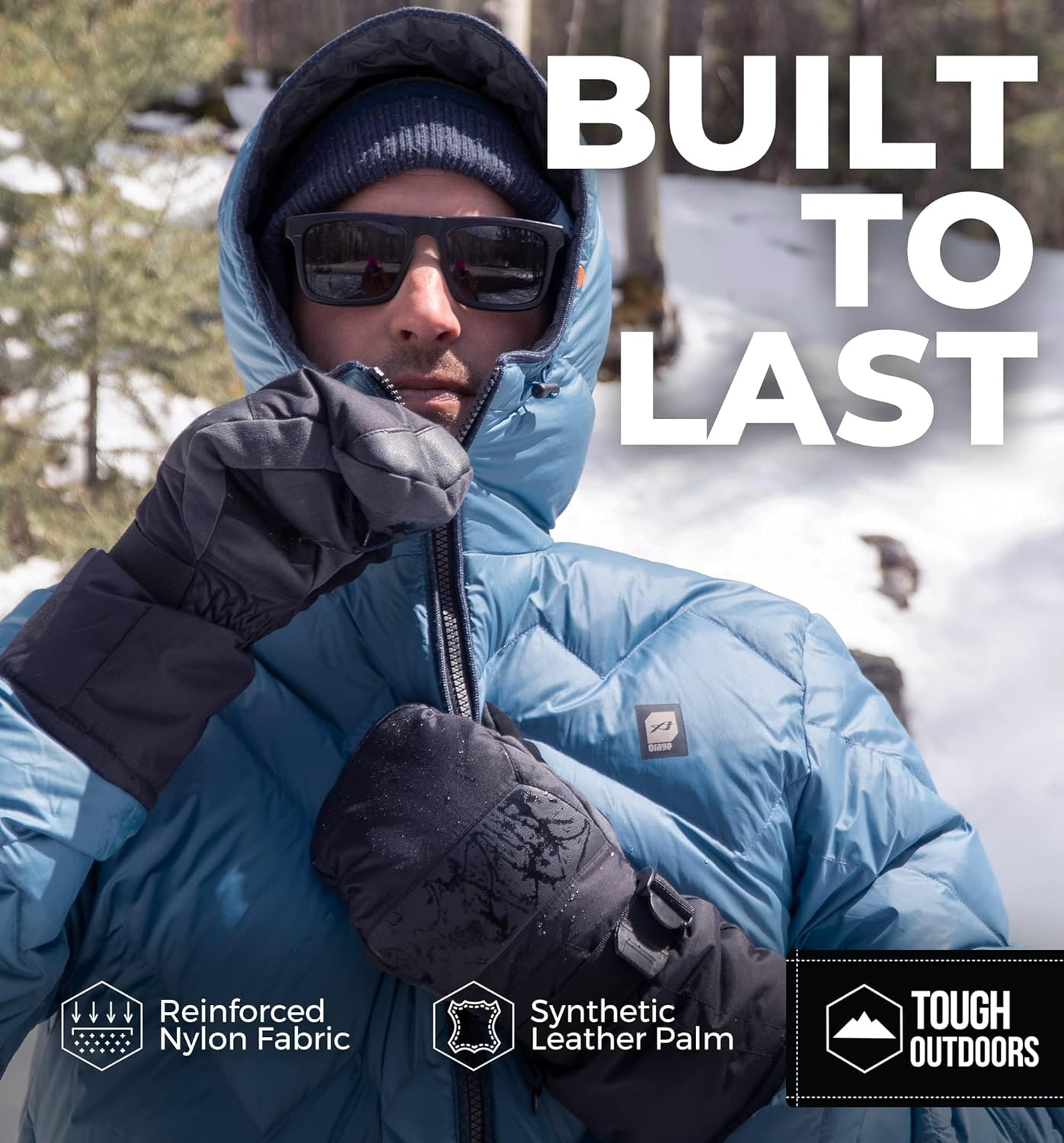 Tough Outdoors Winter Ski Mittens Men & Women - Adult Snow Mitts for Cold Weather - Waterproof Gloves Snowboarding, Skiing