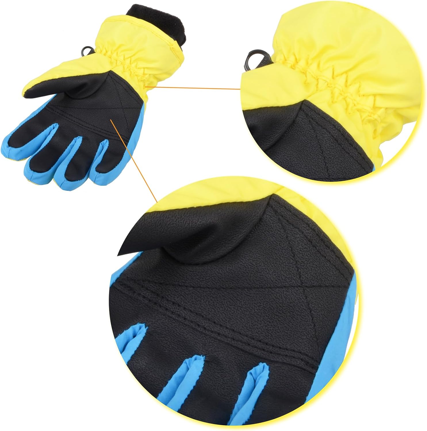 Triwonder Waterproof Mittens for 3-12 Years Old Kids Outdoor Warm Gloves Snow Mitts Winter Ski Gloves