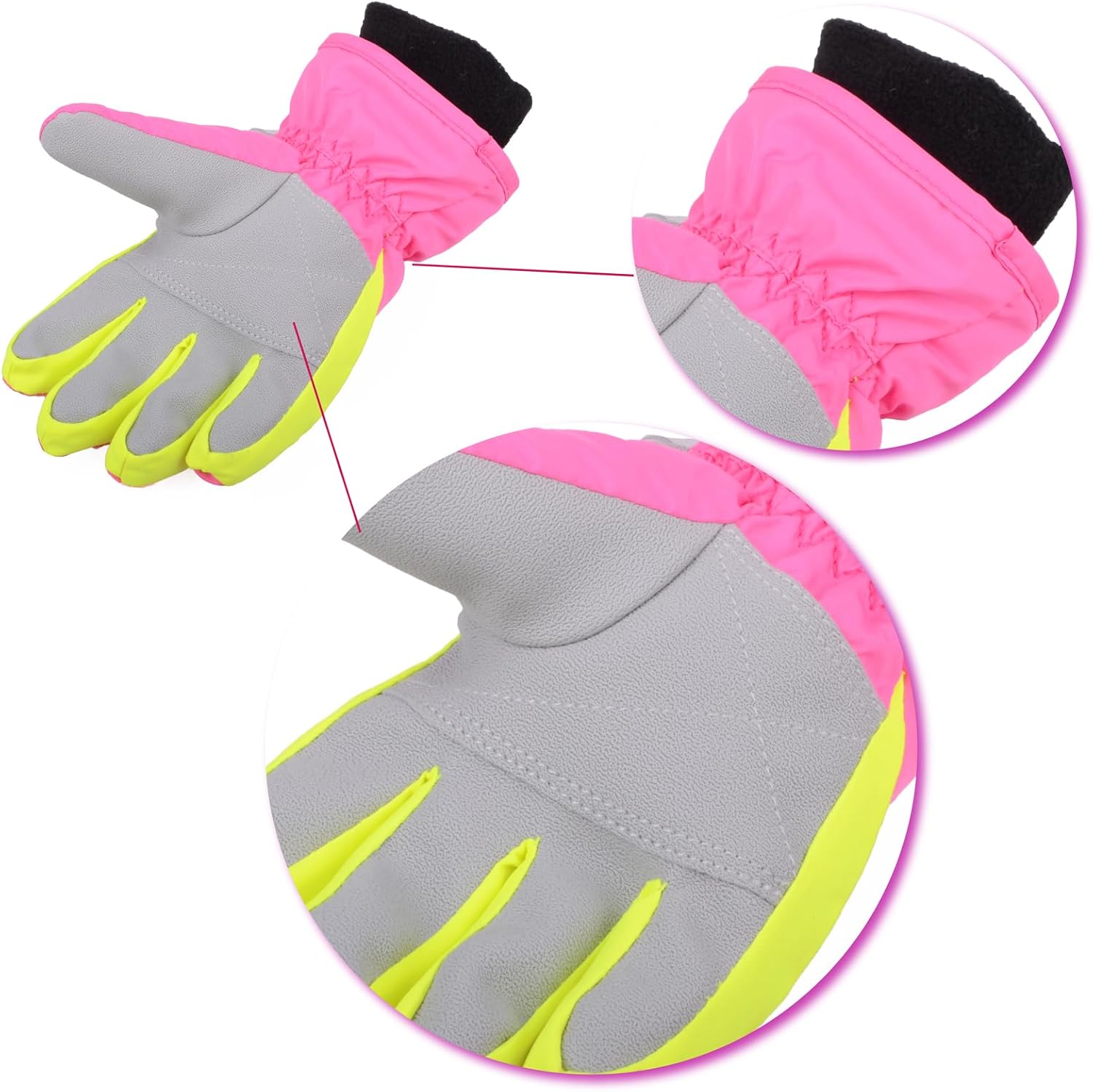 Triwonder Waterproof Mittens for 3-12 Years Old Kids Outdoor Warm Gloves Snow Mitts Winter Ski Gloves