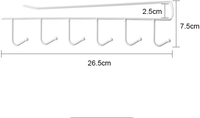 Aeixlum-2pcs Mug Holder,Coffee Cup Holder for Kitchen,Kitchen Utensil Storage Hook,Fit for 1 Inch Thickness Shelf or Less. (White)