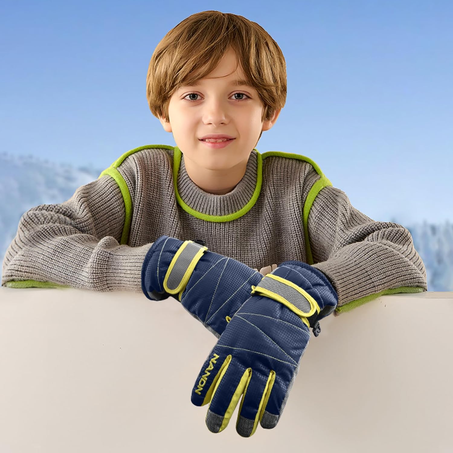 TRIWONDER Ski Gloves Kids Cold Weather Winter Warm Gloves Windproof Thermal Fleece Outdoor Snowboard Snow Gloves Mittens for Boys Girls Children