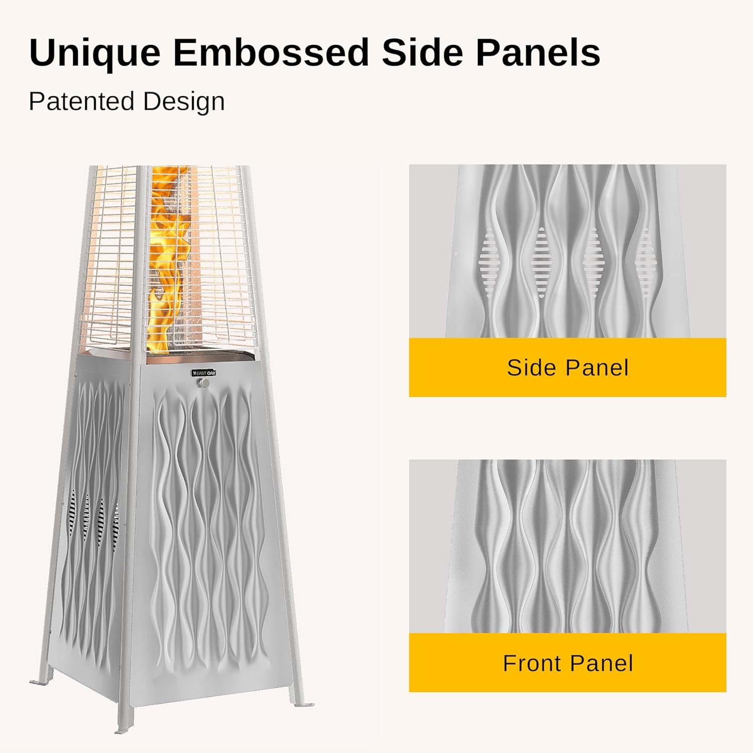 50,000 BTU Patio Heater for Outdoor Use With Round Table Design, Double-Layer Stainless Steel Burner and Wheels, Outdoor Patio Heater for Home and Commercial, Bronze, 31.9 x 31.9 x 86.6