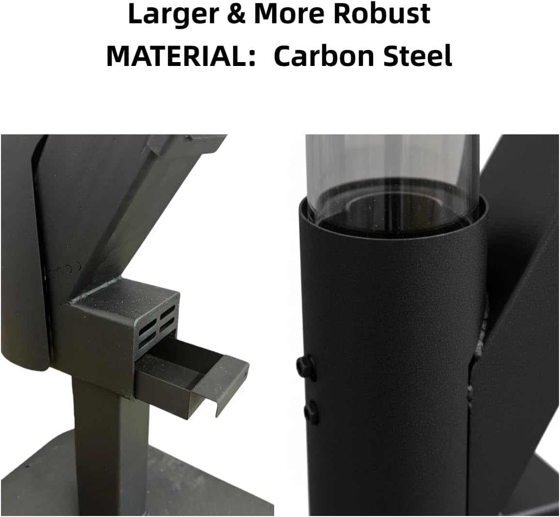 Nygira 61 Inch Patio Heater, Pellet Stove, Wood Pellet Heater for Outdoor with Exclusive Rain Cap, Smokeless Wood Pellet Burning Flame, All-Weather for Garden, Backyard, Party,Matte Black