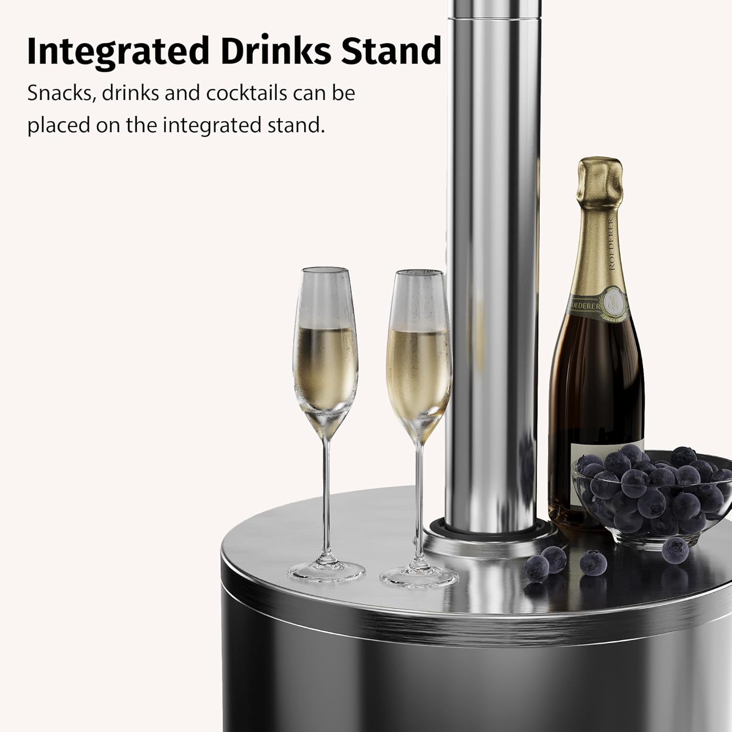 50,000 BTU Patio Heater for Outdoor Use With Round Table Design, Double-Layer Stainless Steel Burner and Wheels, Outdoor Patio Heater for Home and Commercial, Bronze, 31.9 x 31.9 x 86.6