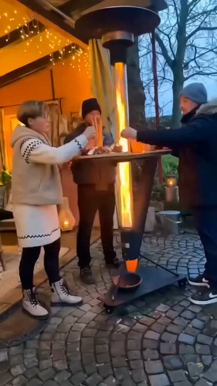 Wood Pellet Patio Heater, Outdoor Pellet Heater, Portable Wood Pellet Fire Pit with Ash Tray Patio Rocket Stove for Backyard Camping Garden Balcony, PH08